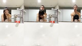 新加坡情侶在公共厠所做愛自拍