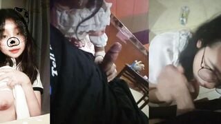 調教眼鏡妹子吃肉棒