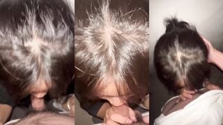 調教馬尾妹子口交深喉嚨