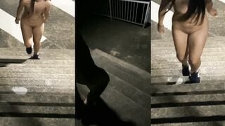 深夜調教母狗天橋露出