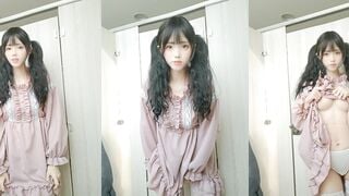 Double ponytail dress girl toilet